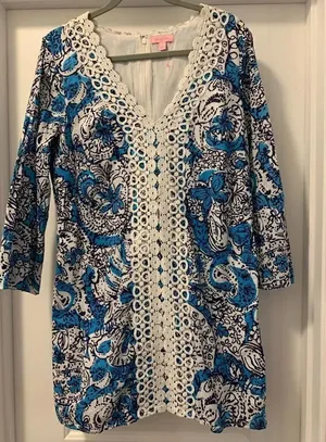 Lilly Pulitzer Brooke Tunic Dress Size Large NWOT Crochet Lace thumbnail 1