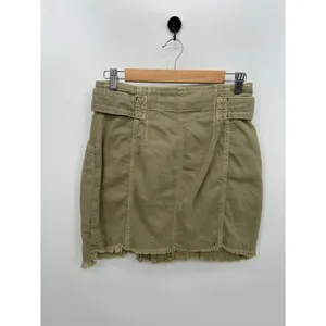 Free People Mini Skirt Women 10 Green Army Cargo Grunge Moto‎ Festival Summer thumbnail 2