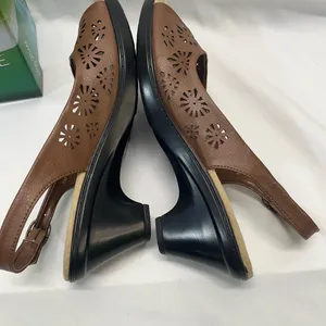 Easy Street Slingback Sandals Die Cut Leather Uppers 9 Kaley Tan‎ Brown New thumbnail 6