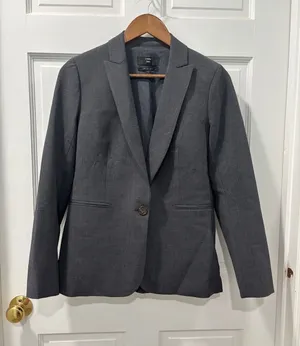 J.CREW 365 Parke Blazer Italian Stretch Wool J5383 One Button Jacket Gray Size 0 thumbnail 1