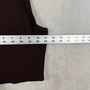 Sunday Best Aritzia Brown Honor Ribbed Racerback Crop Tank Top XS 88034 thumbnail 4