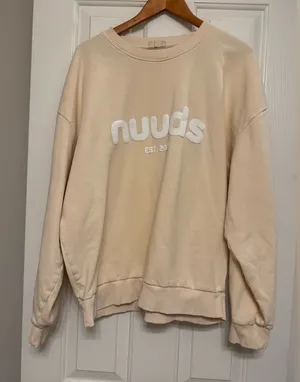 Nuuds Limited Edition Birthday Crewneck Sweatshirt - Bone/Sand Large thumbnail 1