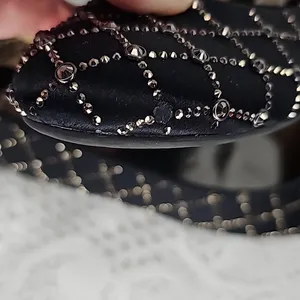 Badgley Mischka Sheila ballet black jeweled slip on flats sz 8 thumbnail 8