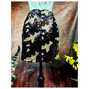 Three Eighty Two Sequined Camouflage Mini Skirt Brown Multi size S thumbnail 14