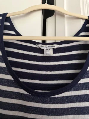 Tommy Bahama navy blue stripe maxi sleeveless dress beachy‎ casual stretch thumbnail 2