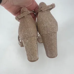 NWOT Rampage Women Rose Gold Glitter Block Heel Sandals Size‎ 8.5 thumbnail 5