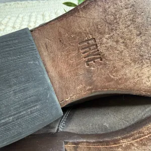 FRYE Women's 9 Billy Western Slip On Boot Shootie Leather Taupe Brown thumbnail 10
