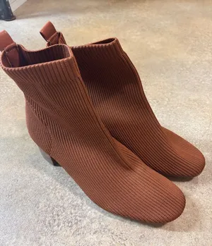 Joie Stretch Knit Ankle Boots - Brown thumbnail 1