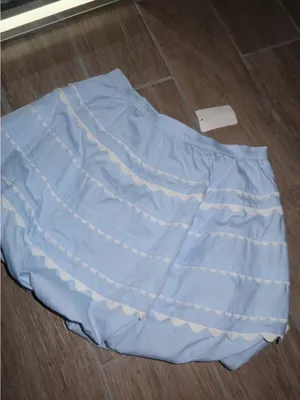 Peach Love California Light Blue Scallop Trim Mini Bubble Skirt thumbnail 7