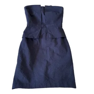 Banana Republic Womens Dress Size 2 Strapless Peplum Pucker Blue Mini Cocktail thumbnail 2