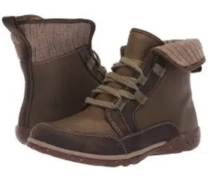 Chacos Barbary Ivy lace up boots‎ with fold over knit collar women's size 7 thumbnail 1