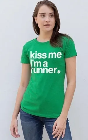 Womens Gone for a Run Kiss Me I’m a Runner Tee - S thumbnail 1