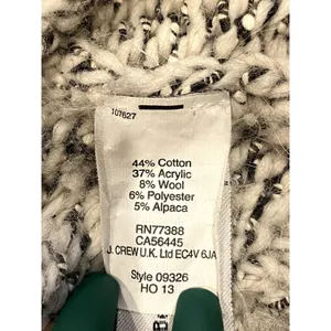 J. Crew Relaxed Fit Alpaca Chunky Cable Knit Long Sleeve Sweater M White Grey thumbnail 8