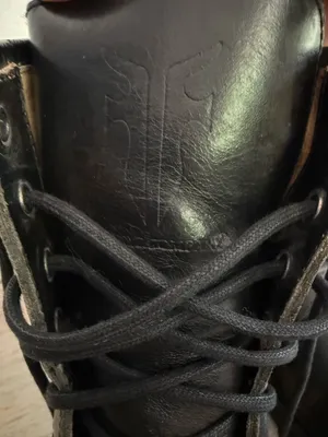 Vintage Frye Veronica Combat Boots Black Antiqued Leather Distressed Heritage 7B thumbnail 13