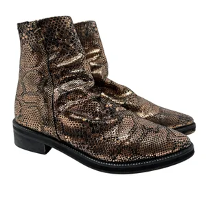Free People Amarone Ankle Boot Metallic Copper‎ Snakeskin Print Size 38 US 7.5 thumbnail 2