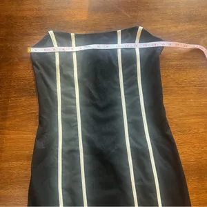 Black Striped Strapless Mini Bodycon Dress thumbnail 4