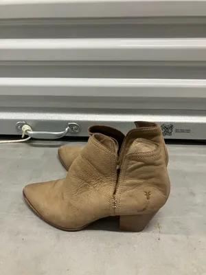 Frye Jennifer Suede Ankle Stacked Heel Booties thumbnail 3