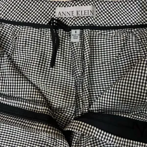 Anne Klein Women’s Gingham Ankle Pants Size 6 High Waist 100% Silk thumbnail 4