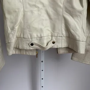 Arden B. Ivory Leather‎ Y2k VTG Moto Jacket Womens Small Full Zip Biker thumbnail 11