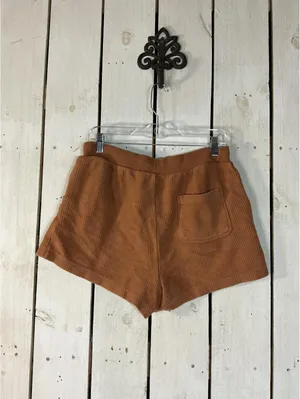 Aerie Brown Ribbed Knit Lounge Shorts with Drawstring Waist thumbnail 7