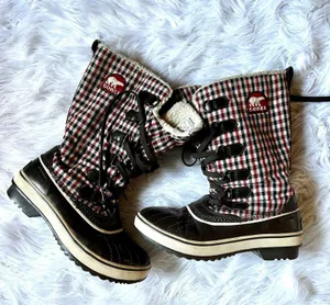 Sorel tivoli tall plaid snow boots 7 thumbnail 1