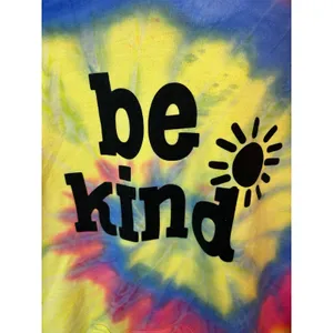 Destinations USA XL Tie Dye Be Kind Hoodie Pink Blue Yellow Graphic Pullover Top thumbnail 16