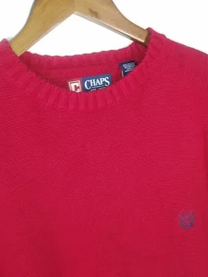 Ralph Lauren Chaps Red Pullover Sweater L thumbnail 4