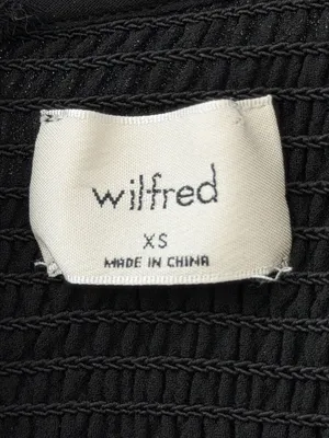 Wilfred Aritzia Black Tempest Smocked Blouse with Sheer Long Sleeves thumbnail 2