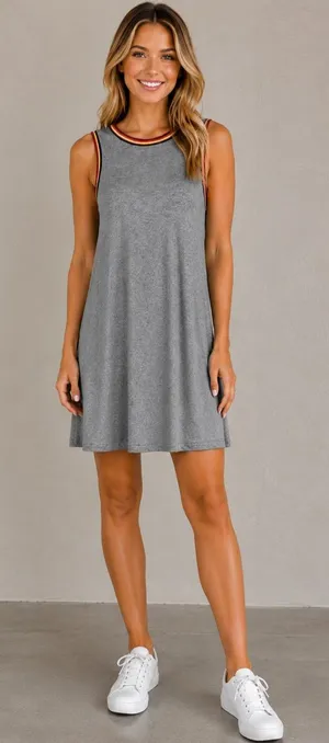 American Eagle Outfitters Gray Sleeveless Swing Dress Size Small thumbnail 1