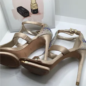 BCBGMaxAzria Beige Embellished High Heel Sandals. 7.5 thumbnail 9