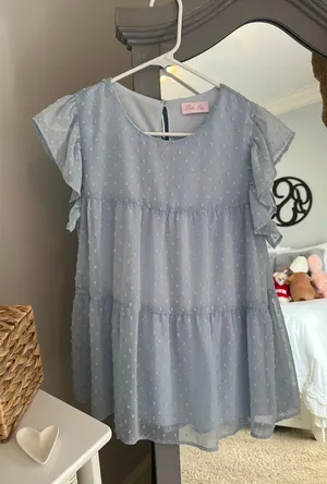 Pink Lily Light Blue Blouse thumbnail 1