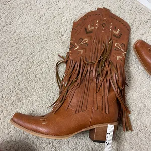 Brown Fringe Western Boots Size 9 thumbnail 7