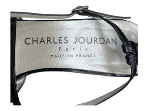 Vintage Luxe: Charles Jourdan  Retro Ankle Strap Heels Sandals  Black Leather thumbnail 10