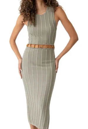 NWT Adrienne Landae Women’s khaki Peek-A-Boo Dress S $245‎ thumbnail 1