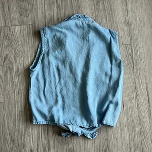 Jeans Button Up Tank Top Knot Front Size M Blue Size M thumbnail 7