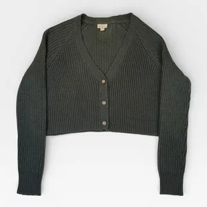Takeout Women's Dark Green Knit Button Down Cardigan Sweater MEDIUM thumbnail 1