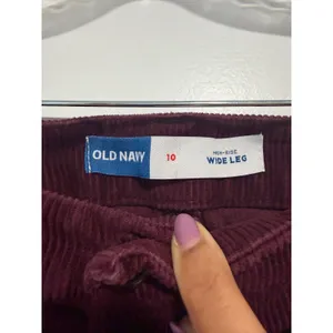 Old Navy Women Burgundy Corduroy High Waisted Wide Leg Pants Maroon Pants 10 thumbnail 15