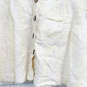 Free People We The Free Womens Away At Sea Linen Blend Boho Striped Crop Button Top Size M thumbnail 6