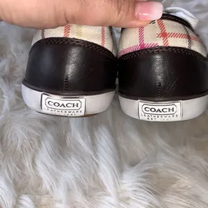 Coach Poppy Zorra Khaki Brown Signature Multicolor Tattersall Sneakers Size 8.5 thumbnail 2