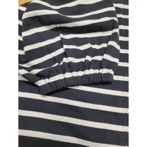 J. Crew Shift Dress Womens Small Black White Striped Knit Puff Sleeve B84 thumbnail 3