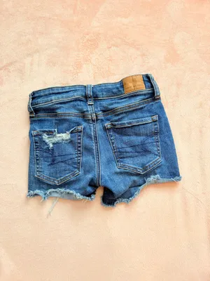 Dark Wash American Eagle Jean Shorts Stretch 000 thumbnail 3
