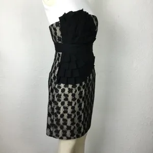 Phaebe Couture Women’s Strapless Dress Sz 0 Cocktail Black Laced. thumbnail 8
