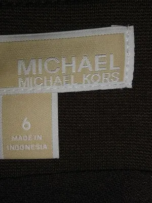 Michael Kors 6 Brown Gold Herringbone Pencil Skirt thumbnail 8