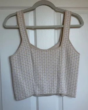 Abercrombie Patterned Tank Top Cream thumbnail 1