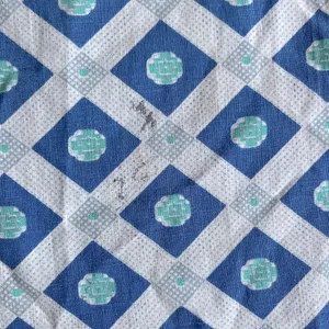 Vintage Apron Family Heirloom Tie Back Waist Blue Geometric Handmade thumbnail 8