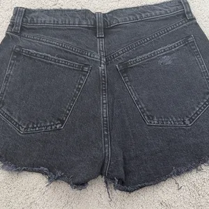AF black denim shorts with raw edges thumbnail 5