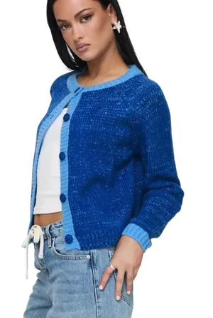 NWT Princess Polly Bright Blue Button Front Cardigan Sweater L thumbnail 1