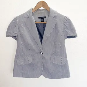 Grace Elements Shirt Sleeve Pin Striped Blazer thumbnail 1