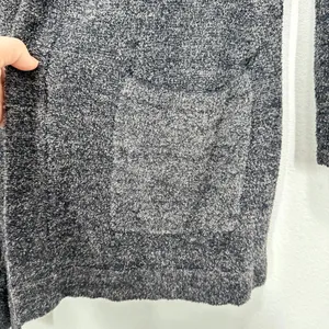 Barefoot Dreams CozyChic Luxe Size M Dark Grey Cozy Loungewear Hooded Open Front thumbnail 6