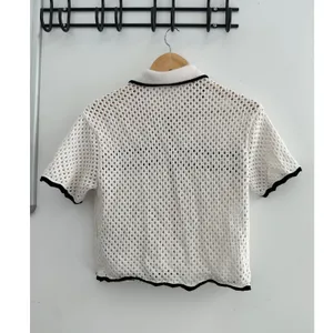 Abercrombie & Fitch Crochet Polo Cardigan XS Preppy Coquette Feminine Stripes thumbnail 4
